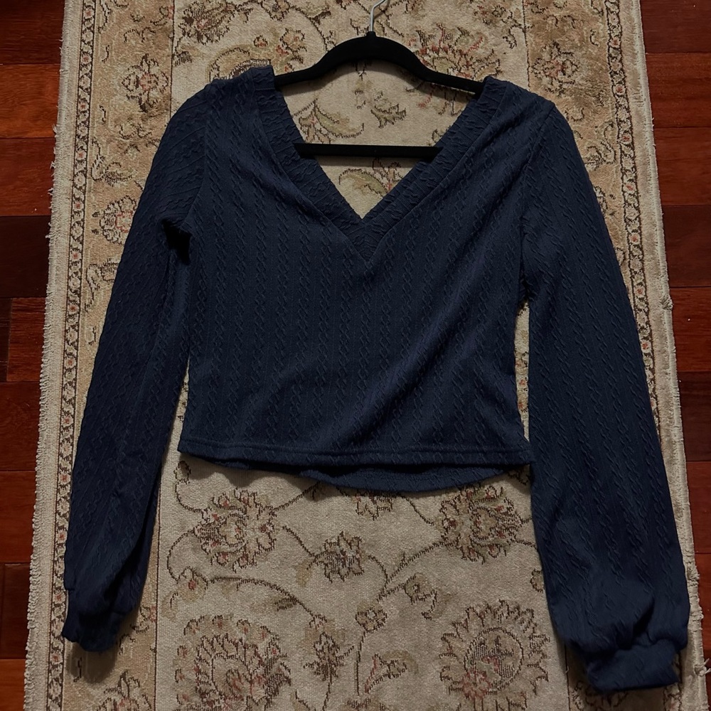 Navy Blue Cropped sweater